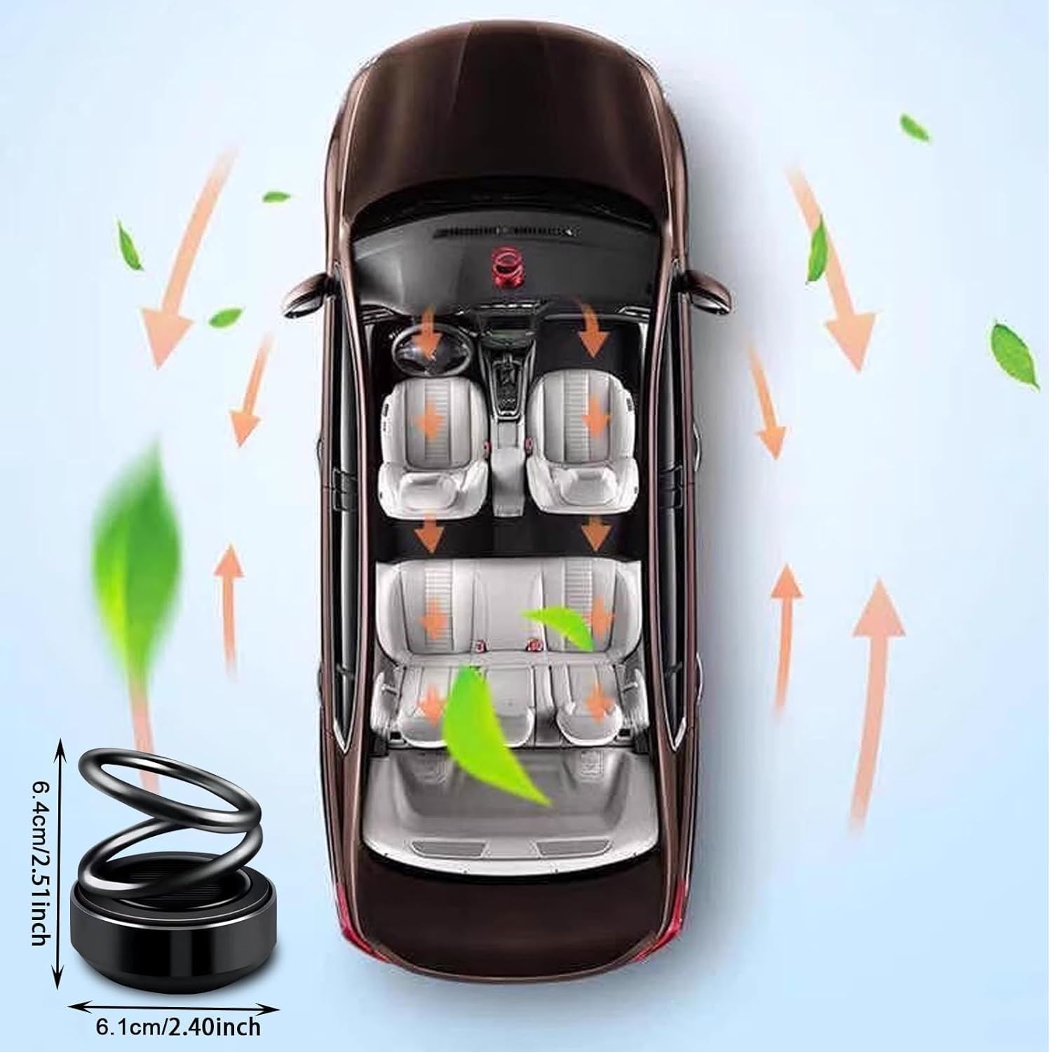 【Promotion】Solar Rotating Car Air Freshener, Double Ring Solar Energy Car Dashboard Decoration Perfume Holder, Rotating Aromatherapy Diffuser Ornament for Car Home, Car Accessories