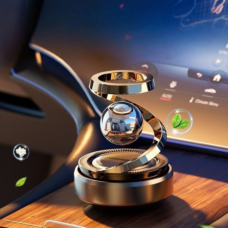 【Clearance Sale】Solar Rotating Car Diffuser - Double Ring Solar Energy Aromatherapy Air Purifier with Dashboard Ornaments
