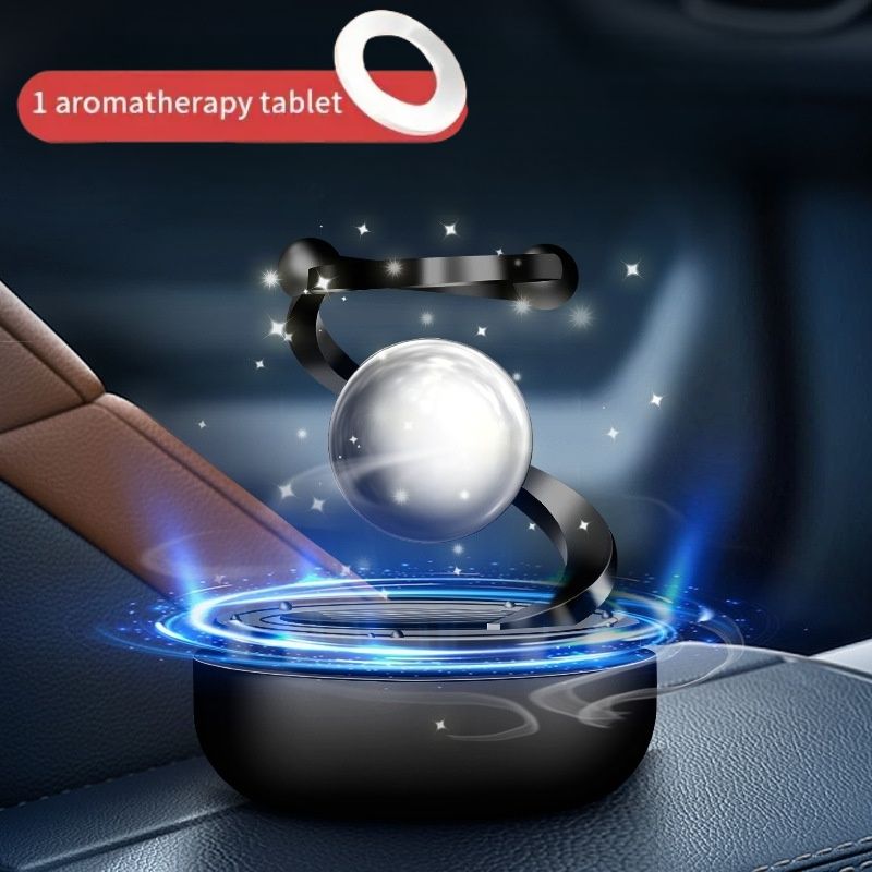 【Clearance Sale】Solar Rotating Car Diffuser - Double Ring Solar Energy Aromatherapy Air Purifier with Dashboard Ornaments