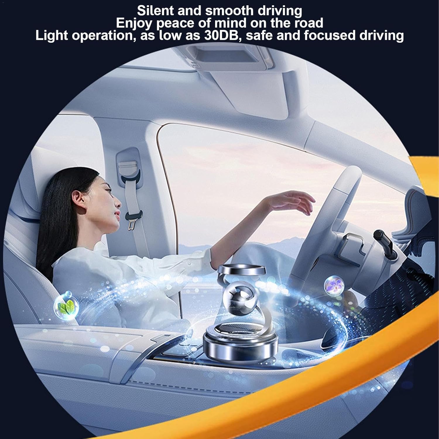 【Clearance Sale】Solar Rotating Car Diffuser - Double Ring Solar Energy Aromatherapy Air Purifier with Dashboard Ornaments