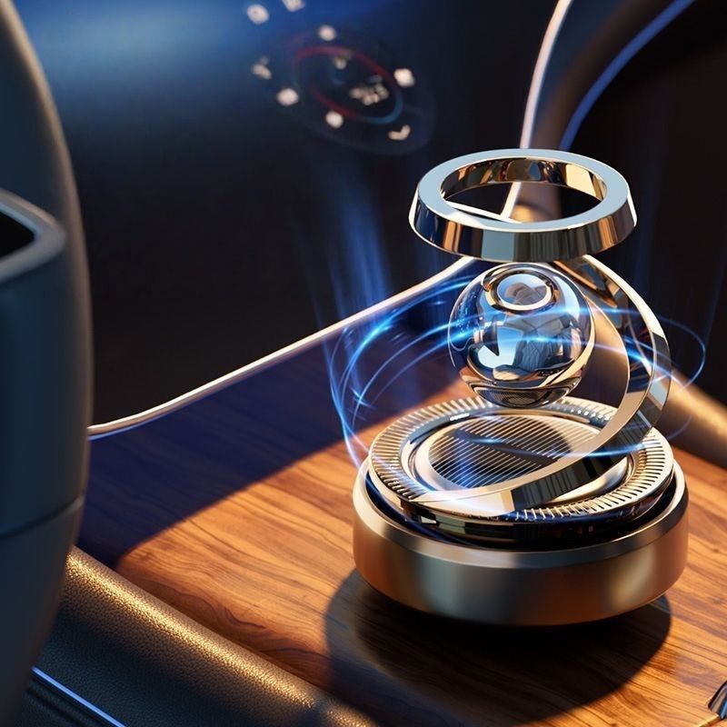 【Clearance Sale】Solar Rotating Car Diffuser - Double Ring Solar Energy Aromatherapy Air Purifier with Dashboard Ornaments