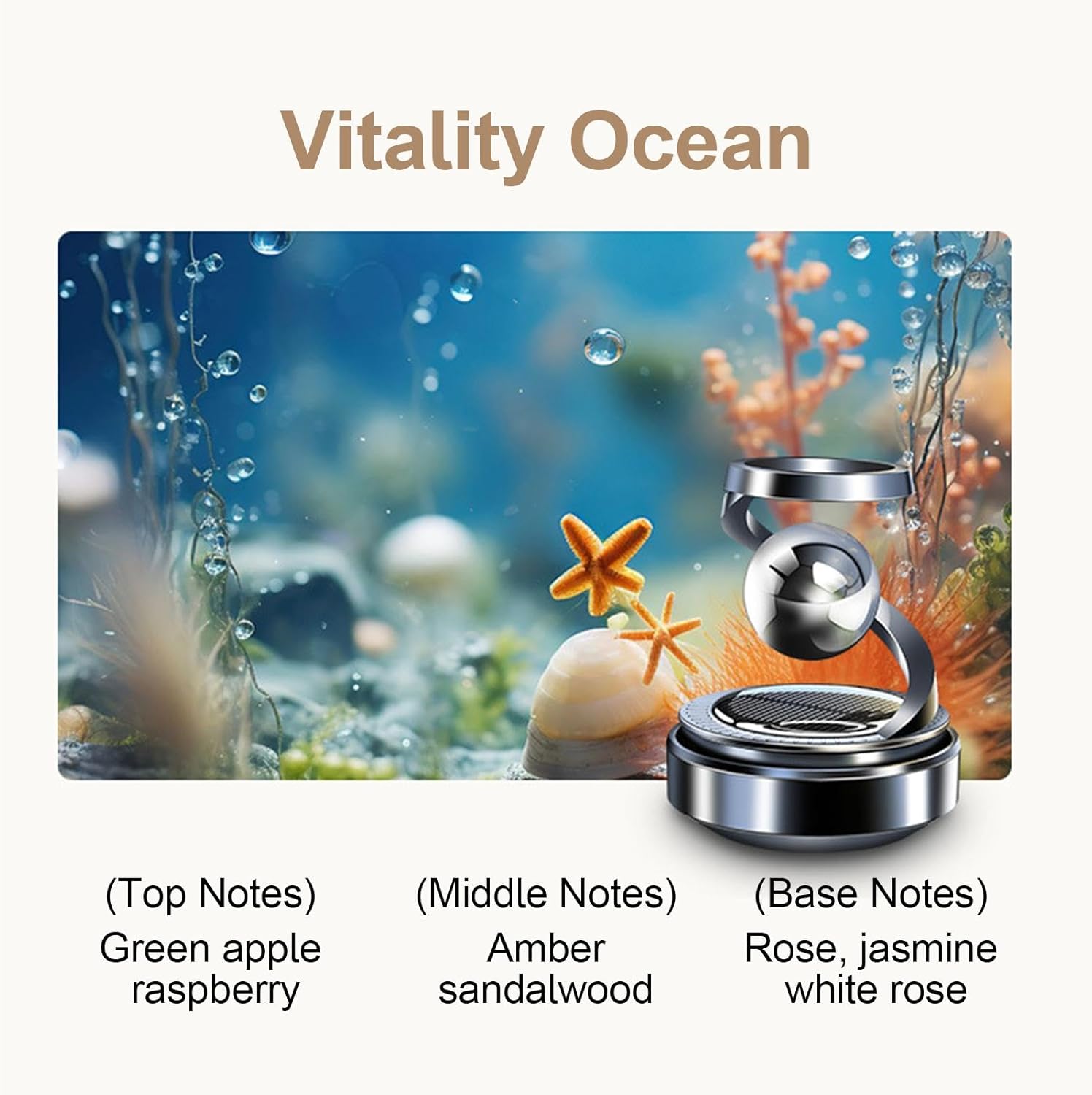 【Clearance Sale】Solar Rotating Car Diffuser - Double Ring Solar Energy Aromatherapy Air Purifier with Dashboard Ornaments