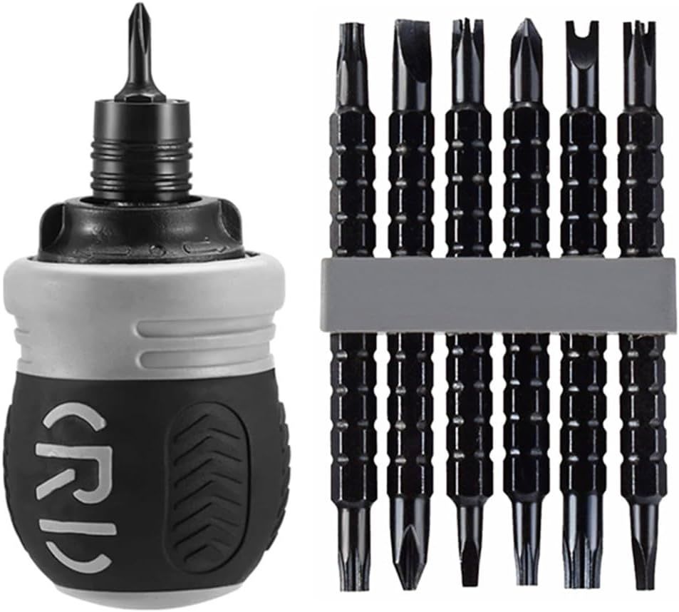 【Promotion】Ratcheting Screwdriver Set,12-in-1 Multi-bit Stubby Screw Driver Set, Adjustable Length,Reversible Dual End,Portable