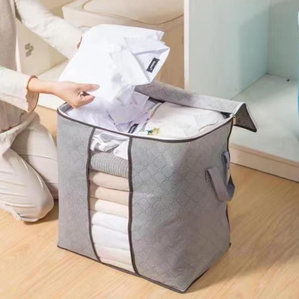 【Promotion】Large Capacity Clothes Storage Bag with Reinforced Handle, Thick Fabric, and Sturdy Zipper for Under-Bed Bedroom Accessories