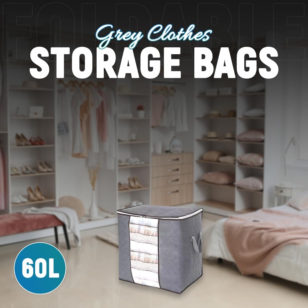 【Promotion】Large Capacity Clothes Storage Bag with Reinforced Handle, Thick Fabric, and Sturdy Zipper for Under-Bed Bedroom Accessories