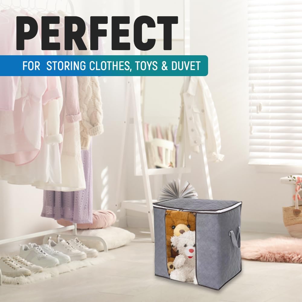 【Promotion】Large Capacity Clothes Storage Bag with Reinforced Handle, Thick Fabric, and Sturdy Zipper for Under-Bed Bedroom Accessories