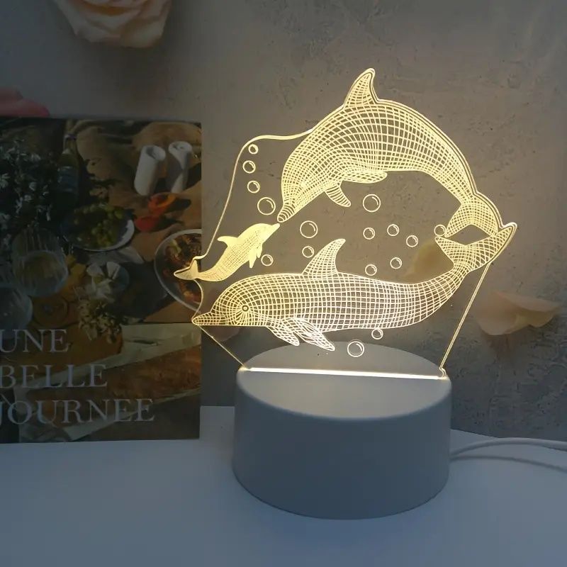 【Promotion】3D Creative LED Gift Lamp USB Powered 3 Modes Changing Night Light Bedside Lamp Charming Table Top Decor for Bedroom