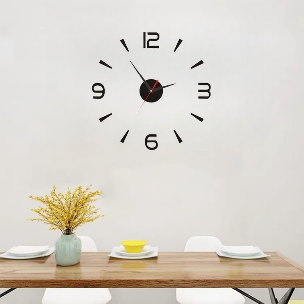 3D DIY Wall Clock Creative Design 40cm Frameless Acrylic Wall Clock Wall Decorative Sticker Watches