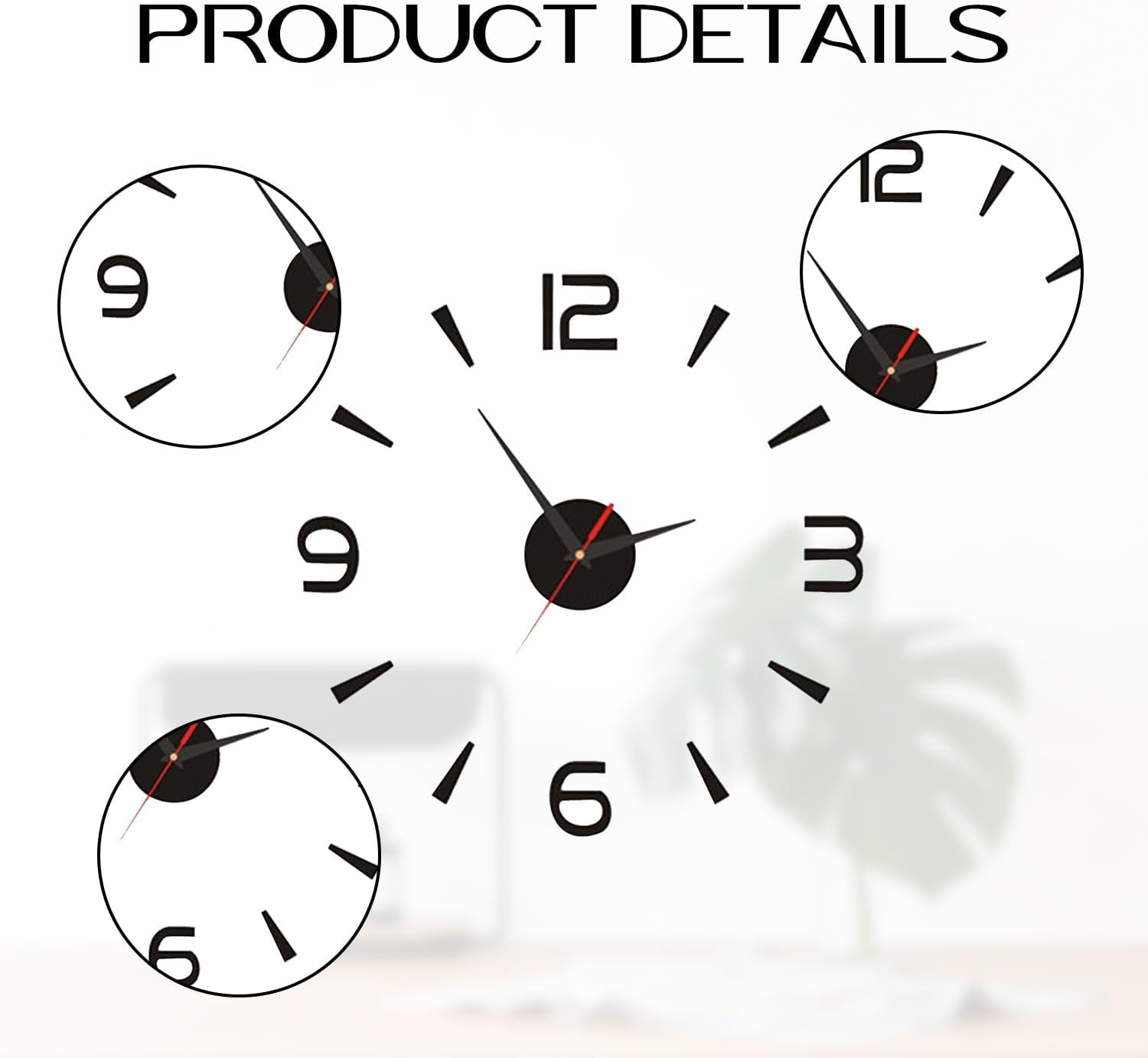 3D DIY Wall Clock Creative Design 40cm Frameless Acrylic Wall Clock Wall Decorative Sticker Watches