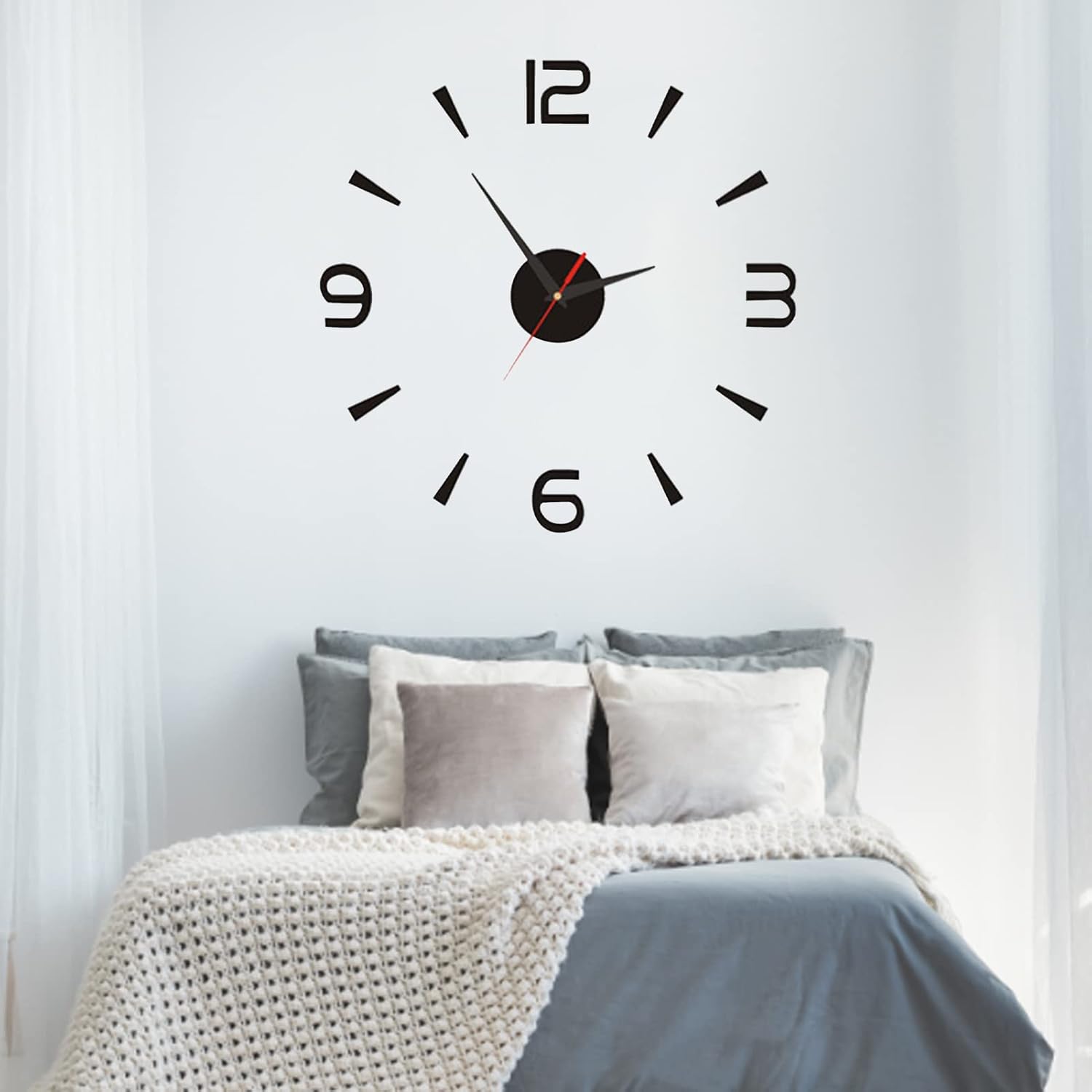 3D DIY Wall Clock Creative Design 40cm Frameless Acrylic Wall Clock Wall Decorative Sticker Watches