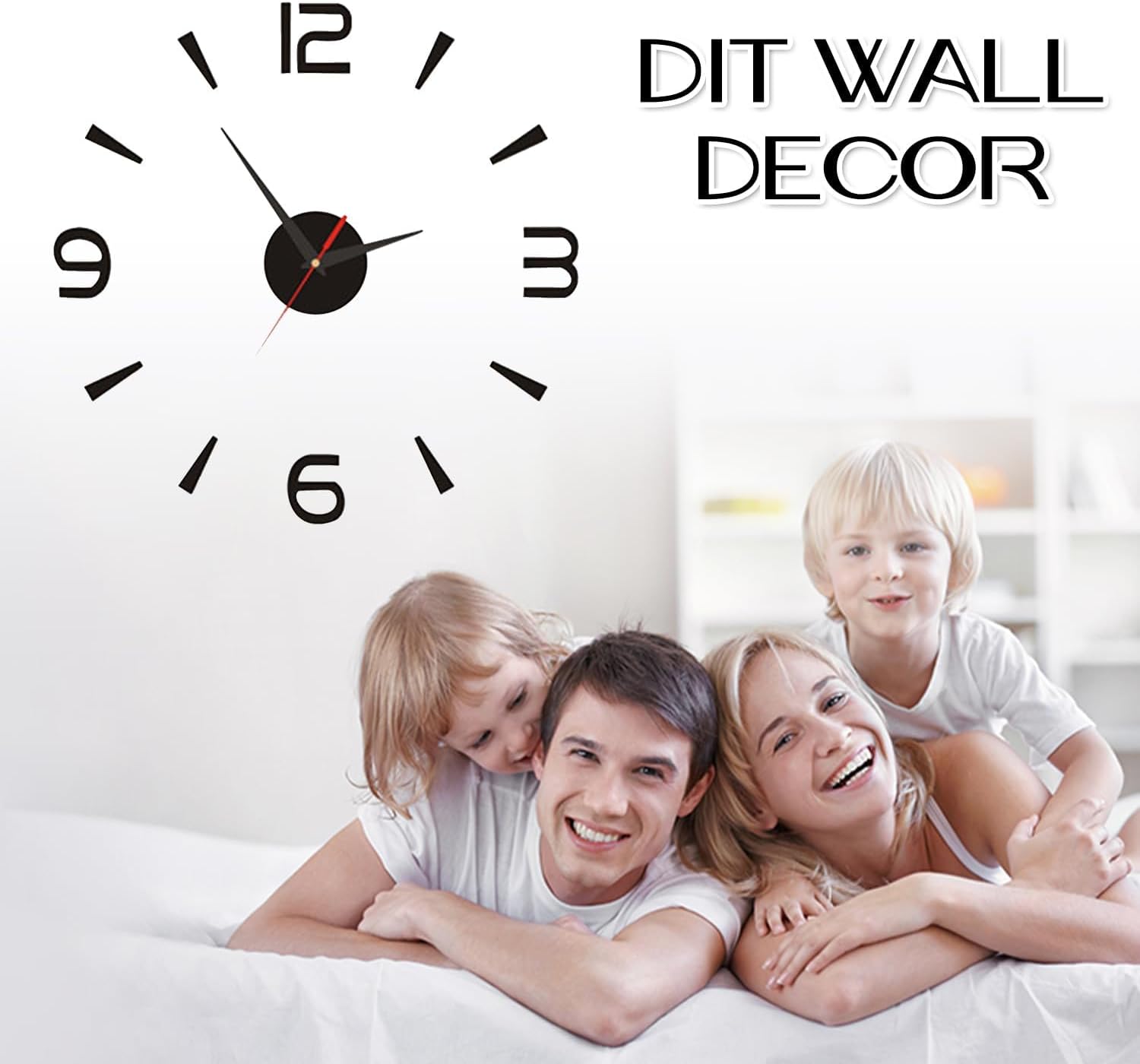 3D DIY Wall Clock Creative Design 40cm Frameless Acrylic Wall Clock Wall Decorative Sticker Watches