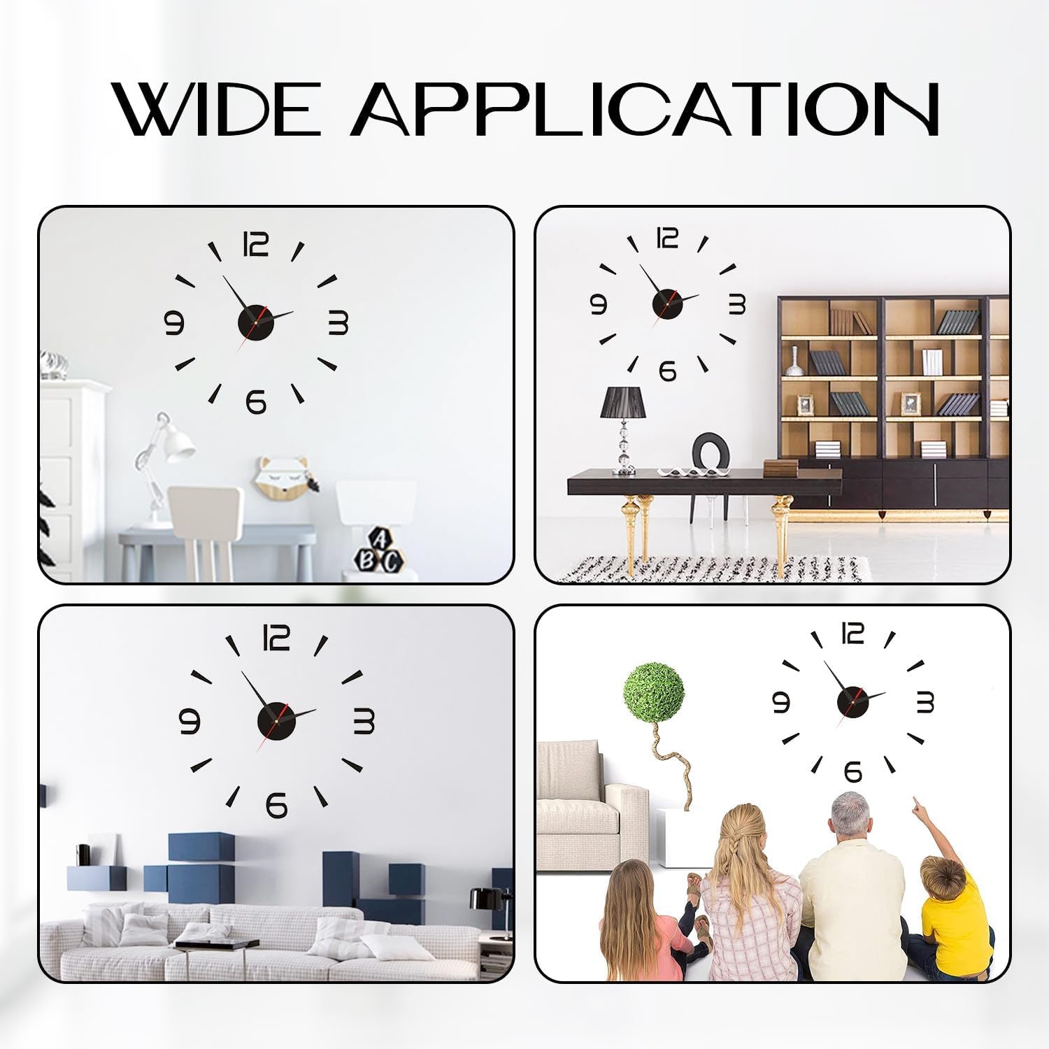 3D DIY Wall Clock Creative Design 40cm Frameless Acrylic Wall Clock Wall Decorative Sticker Watches
