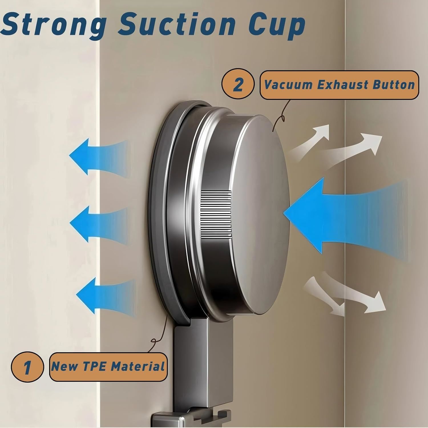 Suction Cup Coat Rack,Coat Hanger Wall Mount with Hooks, Stainless Steel Entryway Hanging Rack for Clothes Hats Towel Keys Bags