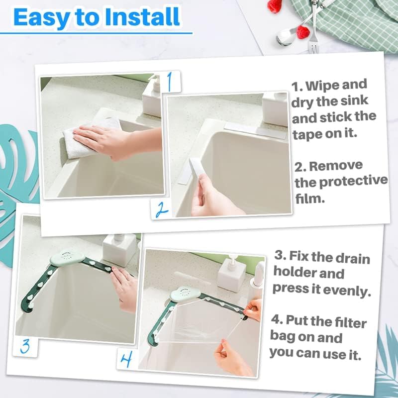 【Clearance Sale】Triangle sink strainer with 150 pcs Filter net,Corner Sink Strainer Basket, Disposable Sink Strainer for Kitchen Waste Leftover