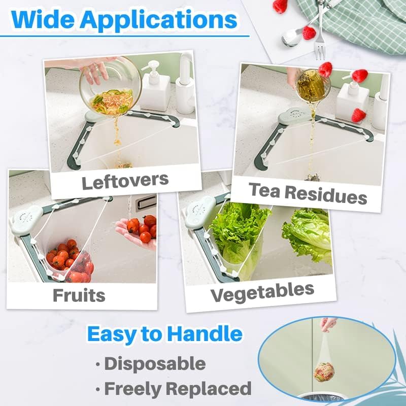 【Clearance Sale】Triangle sink strainer with 150 pcs Filter net,Corner Sink Strainer Basket, Disposable Sink Strainer for Kitchen Waste Leftover