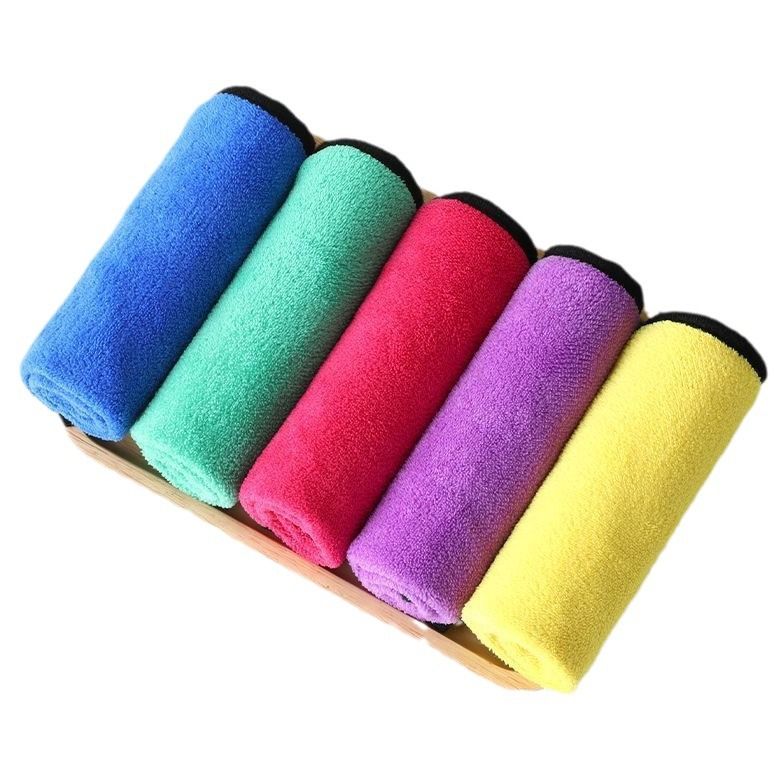 【Random color 】10 Pack Extra Thick Reusable Microfiber Cleaning Cloths, Dual-Layer Dual-Color Super Absorbent Kitchen Towels for Dishes, Glass, Floors & Car Care