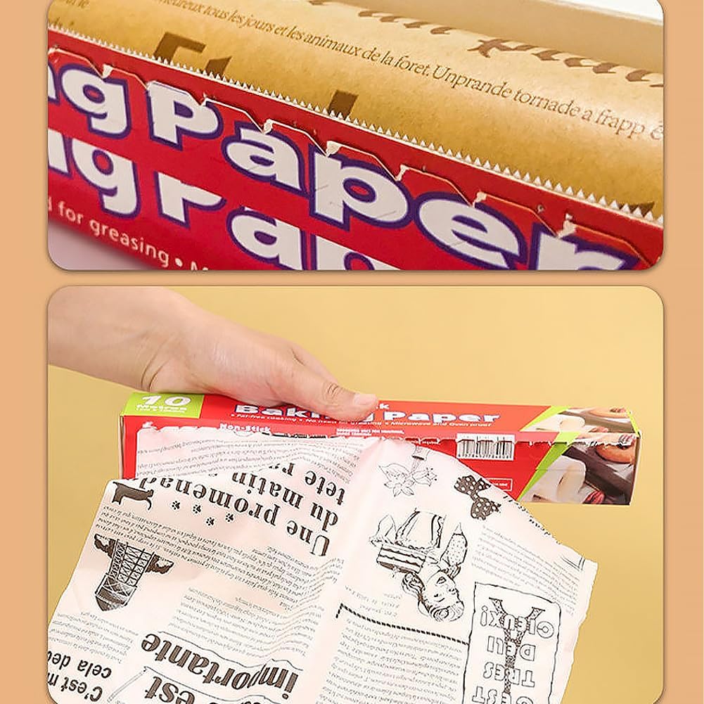 Baking Parchment Paper 10M Microwave Oven Cooking Sheet Non-Stick Baking Liners Sheets for Cook Grilling Air Fryer Bread Cup Cake Cookie BBQ