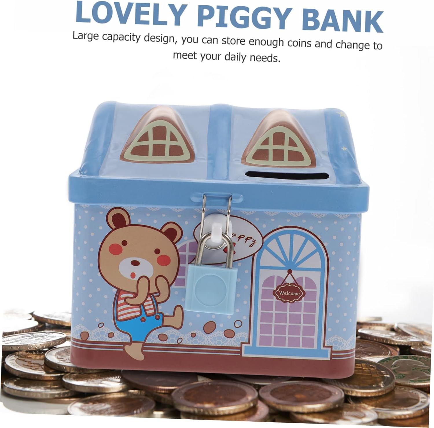 Piggy Bank,decorative piggy bank Car Piggy Bank Cute Car Saving Pot Coin Bank Saving Coin Box With Lock Tinplate Metal Money Bank For Kid Gift