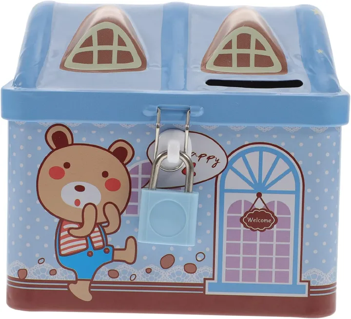 Piggy Bank,decorative piggy bank Car Piggy Bank Cute Car Saving Pot Coin Bank Saving Coin Box With Lock Tinplate Metal Money Bank For Kid Gift