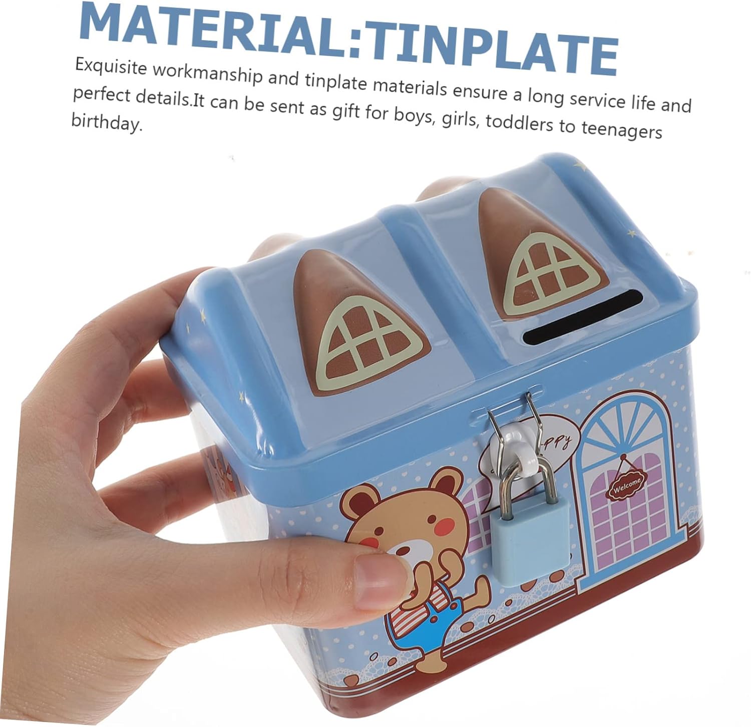 Piggy Bank,decorative piggy bank Car Piggy Bank Cute Car Saving Pot Coin Bank Saving Coin Box With Lock Tinplate Metal Money Bank For Kid Gift