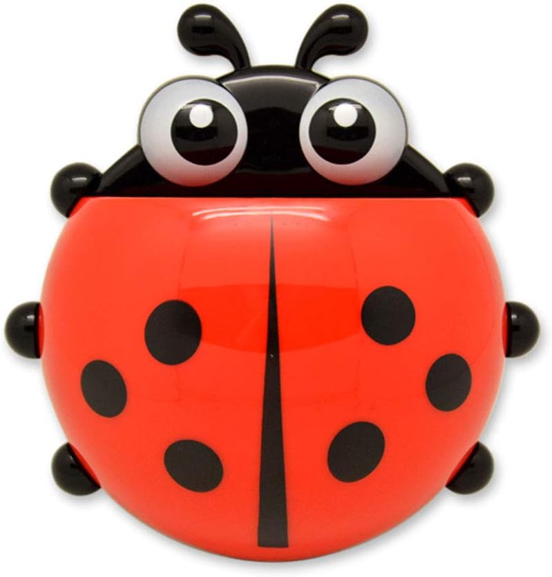 1pc Cute Ladybug Toothbrush Holder - No-Drill, Wall-Mounted Suction Cup Storage Rack for Bathroom Organization, Christmas/Halloween Gift Decoration
