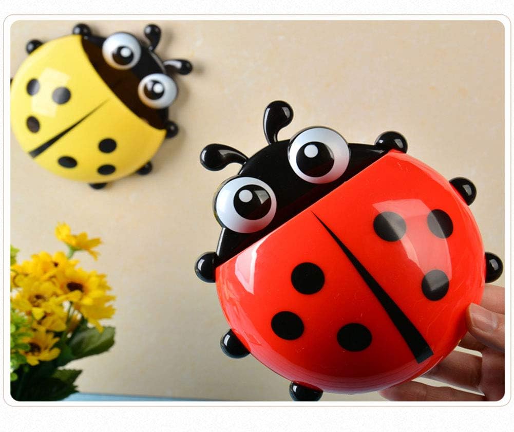 1pc Cute Ladybug Toothbrush Holder - No-Drill, Wall-Mounted Suction Cup Storage Rack for Bathroom Organization, Christmas/Halloween Gift Decoration