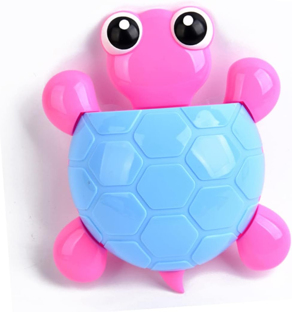 1Pcs Cute Turtle Design Toothbrush Holder - Plastic Wall Mount Bathroom Organizer with Suction Cup - Cartoon Storage Rack for Toothbrush & Toothpaste - No Electricity Needed - Home Decor Accessory