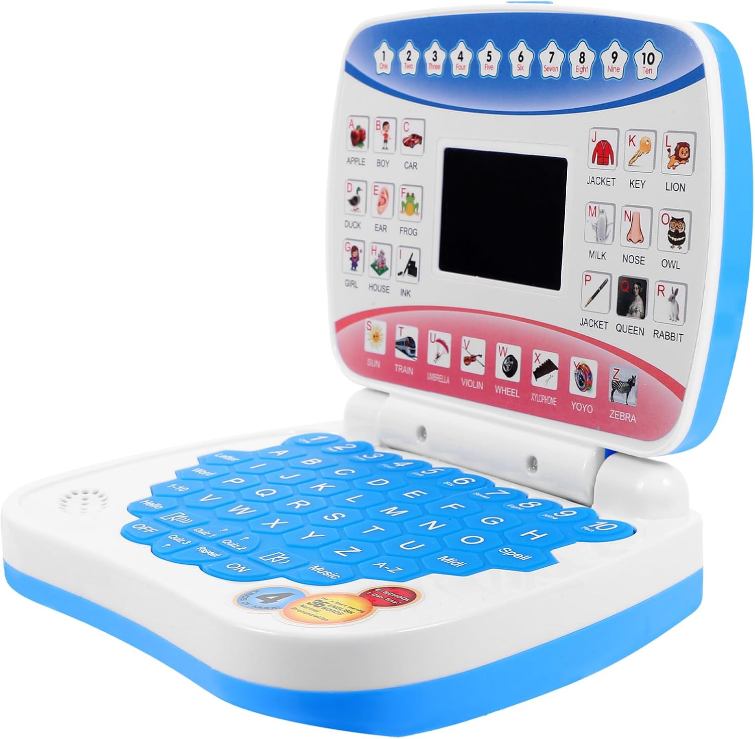 Electronic Learning Toy, Mini Learning Computer Toy, Compact and Portable, English Learning, Letters, Numbers, Music Multi-Functional, Suitable for Boys and Girls Over, Educational Toy, Christmas Gift