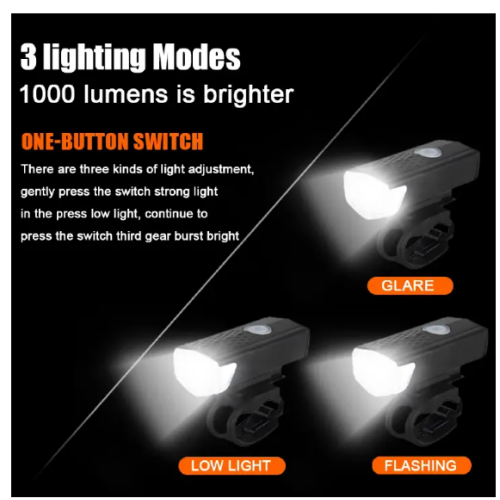 【Clearance Sale】Bike Headlight and Taillight Set, Bright USB Rechargeable Front Bike Light Easy to Install and Very Sturdy for Road Mountain Safety Night Cycling