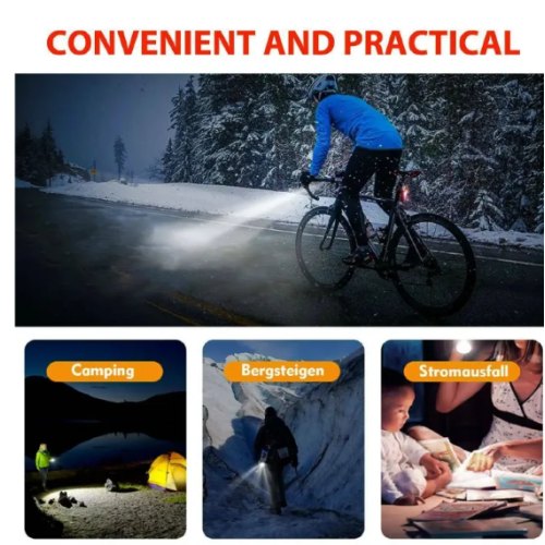 【Clearance Sale】Bike Headlight and Taillight Set, Bright USB Rechargeable Front Bike Light Easy to Install and Very Sturdy for Road Mountain Safety Night Cycling