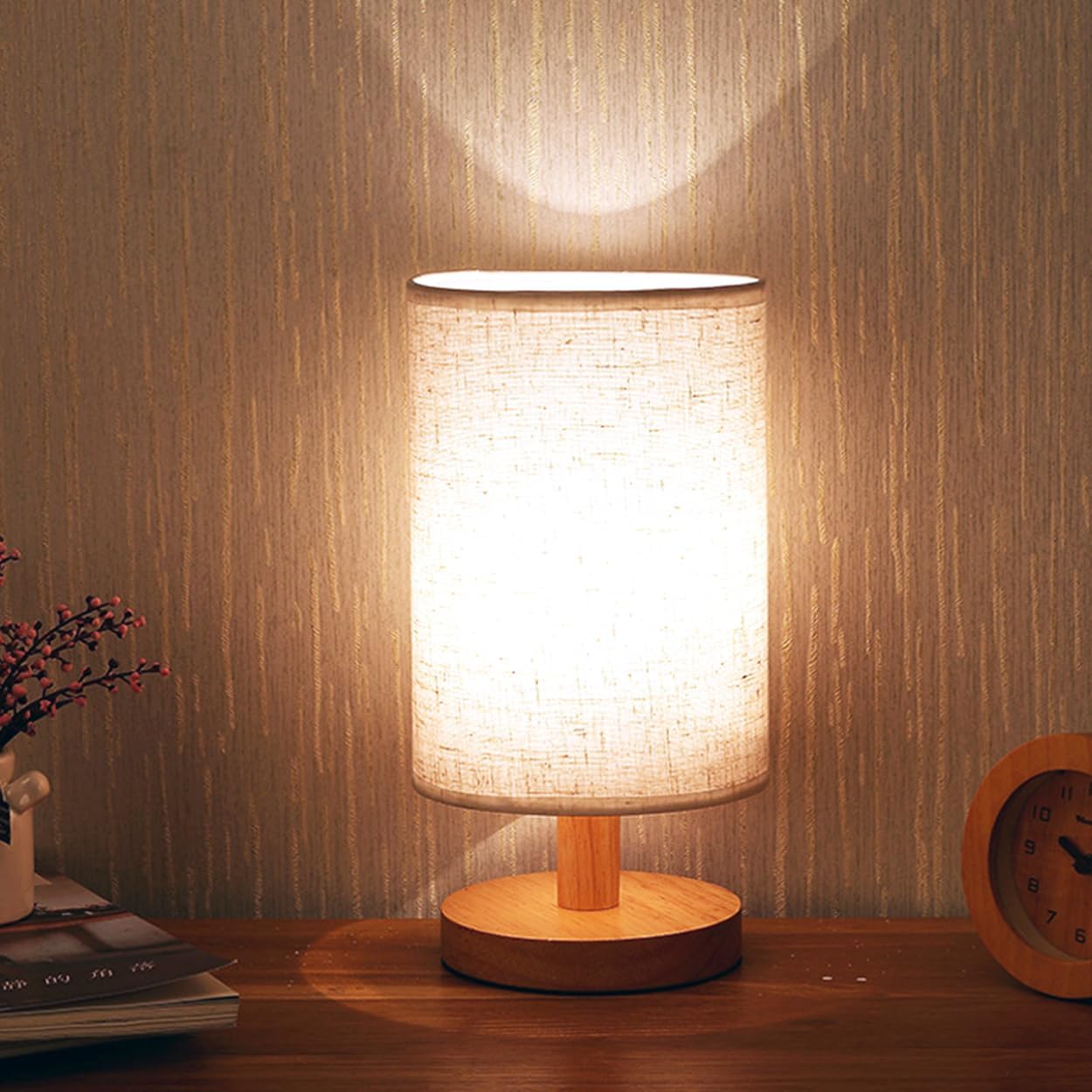 Bedside Lamps, USB Table Lamp for Bedroom, Small Lamps for Living Room - Simple Bedside Lamp with Button Switch for Kids Room, Study, Dorm, Office, Shelves