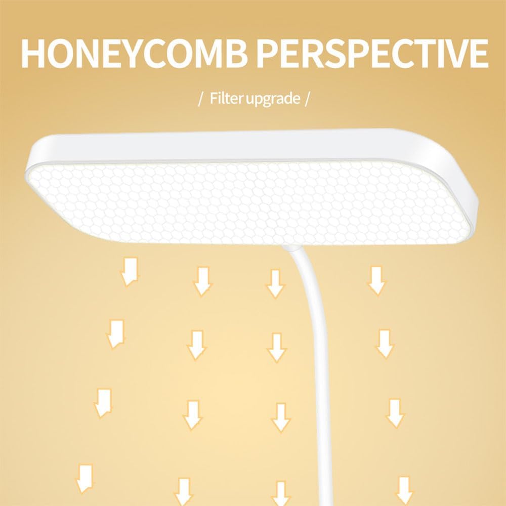 Touch adjustable rechargeable LED stand desk lamp, USB charging, with pen holder, suitable for home office, study, reading, can be used as a phone stand night light, 3 color temperature modes