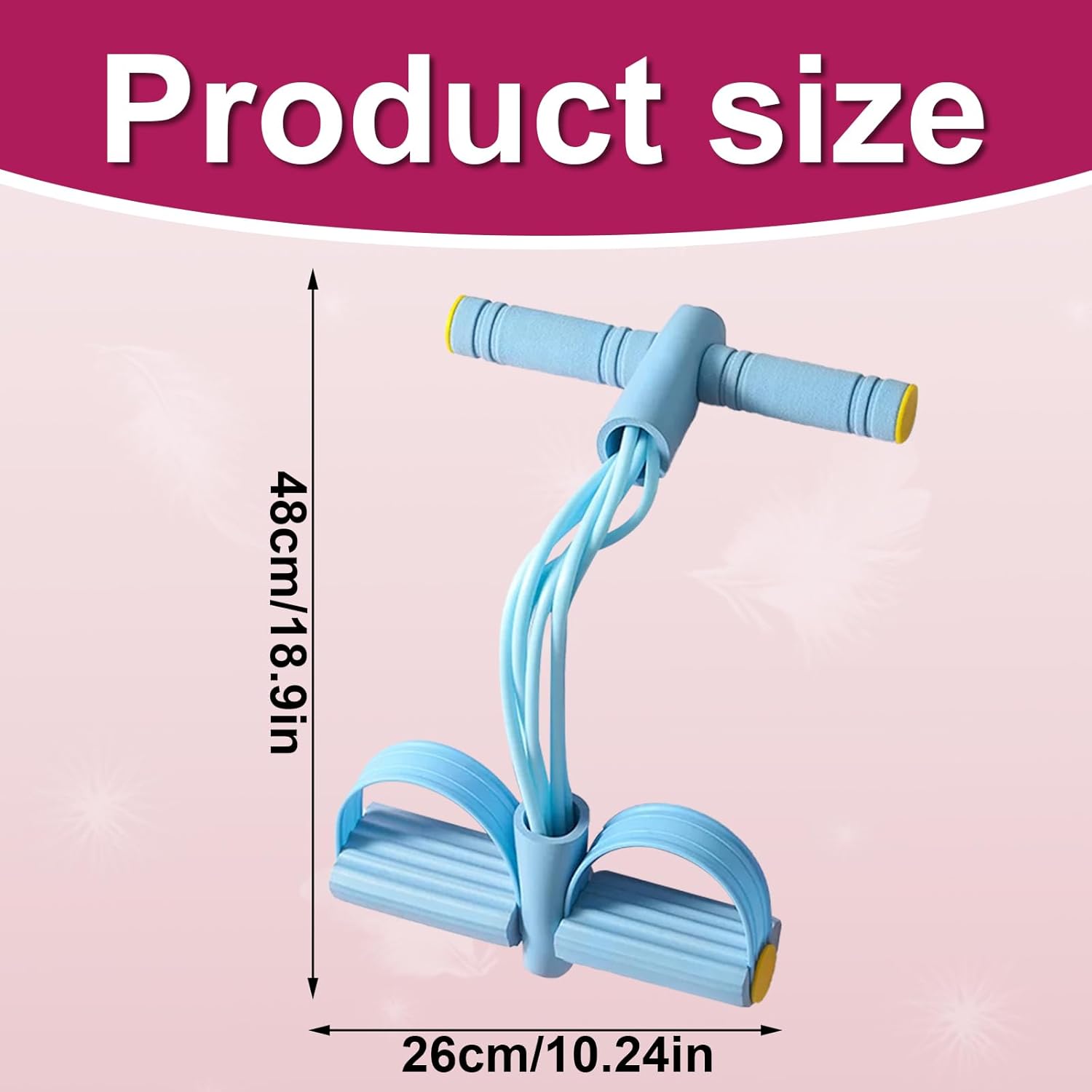 4 Tube Pedal Ankle Puller Sit Up Leg Stretch Rope Exercise Bands with Handles, Yoga Strap Bodybuilding Expander, Fitness Equipment Waist, Arm, Stretching Slimming Training Fitness Resistance Bands