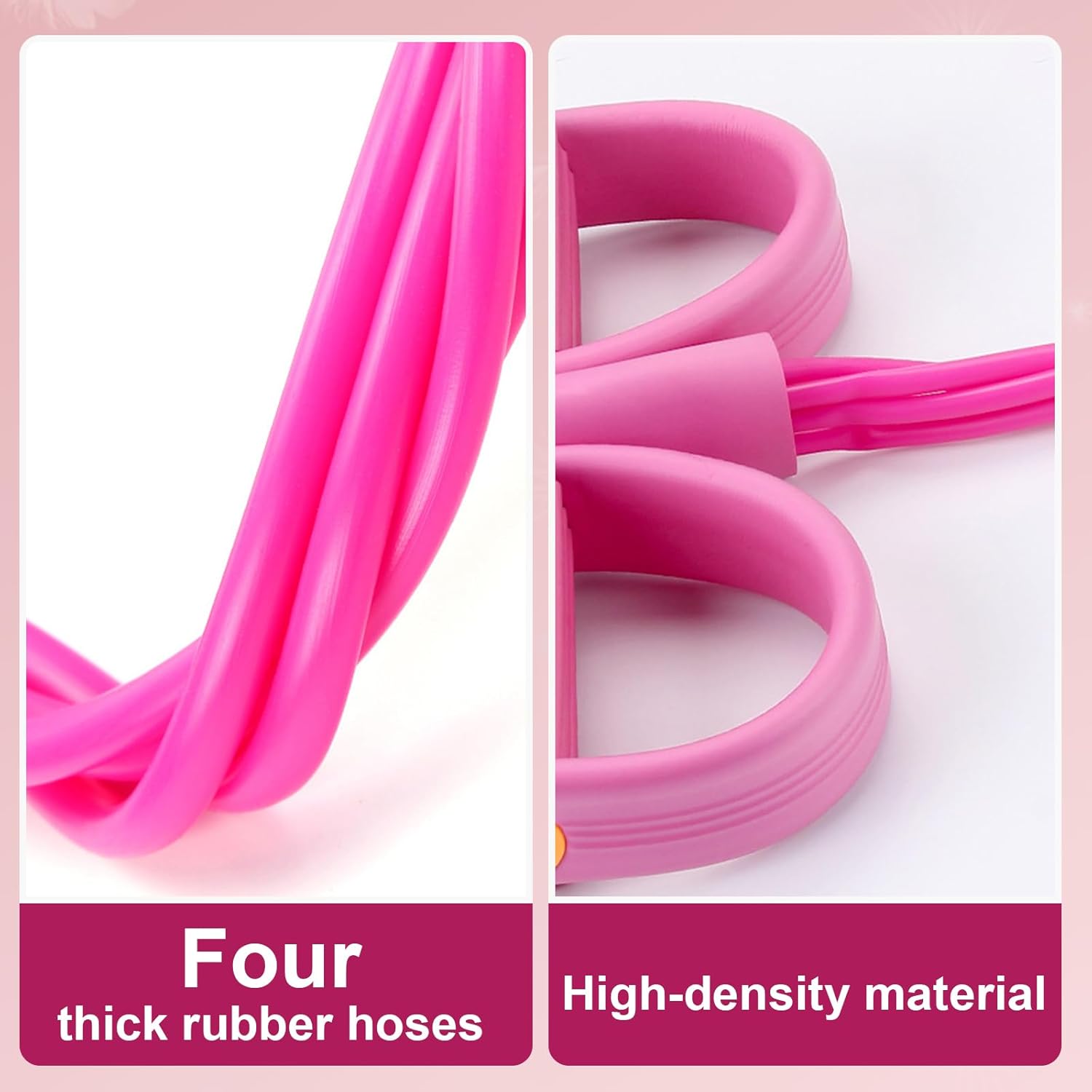 4 Tube Pedal Ankle Puller Sit Up Leg Stretch Rope Exercise Bands with Handles, Yoga Strap Bodybuilding Expander, Fitness Equipment Waist, Arm, Stretching Slimming Training Fitness Resistance Bands