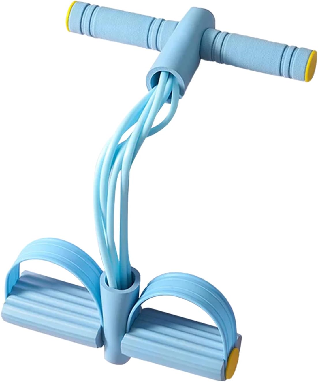 4 Tube Pedal Ankle Puller Sit Up Leg Stretch Rope Exercise Bands with Handles, Yoga Strap Bodybuilding Expander, Fitness Equipment Waist, Arm, Stretching Slimming Training Fitness Resistance Bands