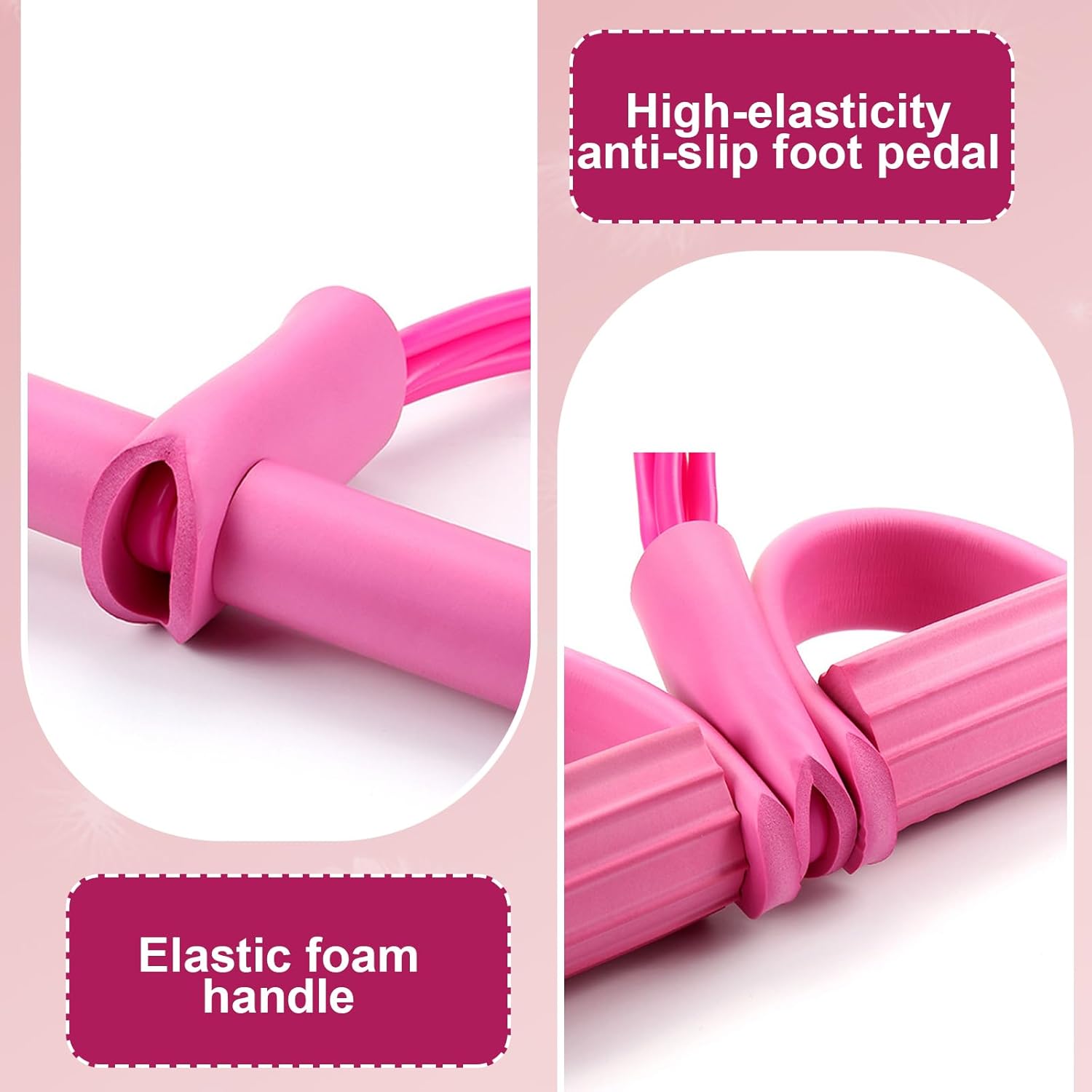 4 Tube Pedal Ankle Puller Sit Up Leg Stretch Rope Exercise Bands with Handles, Yoga Strap Bodybuilding Expander, Fitness Equipment Waist, Arm, Stretching Slimming Training Fitness Resistance Bands