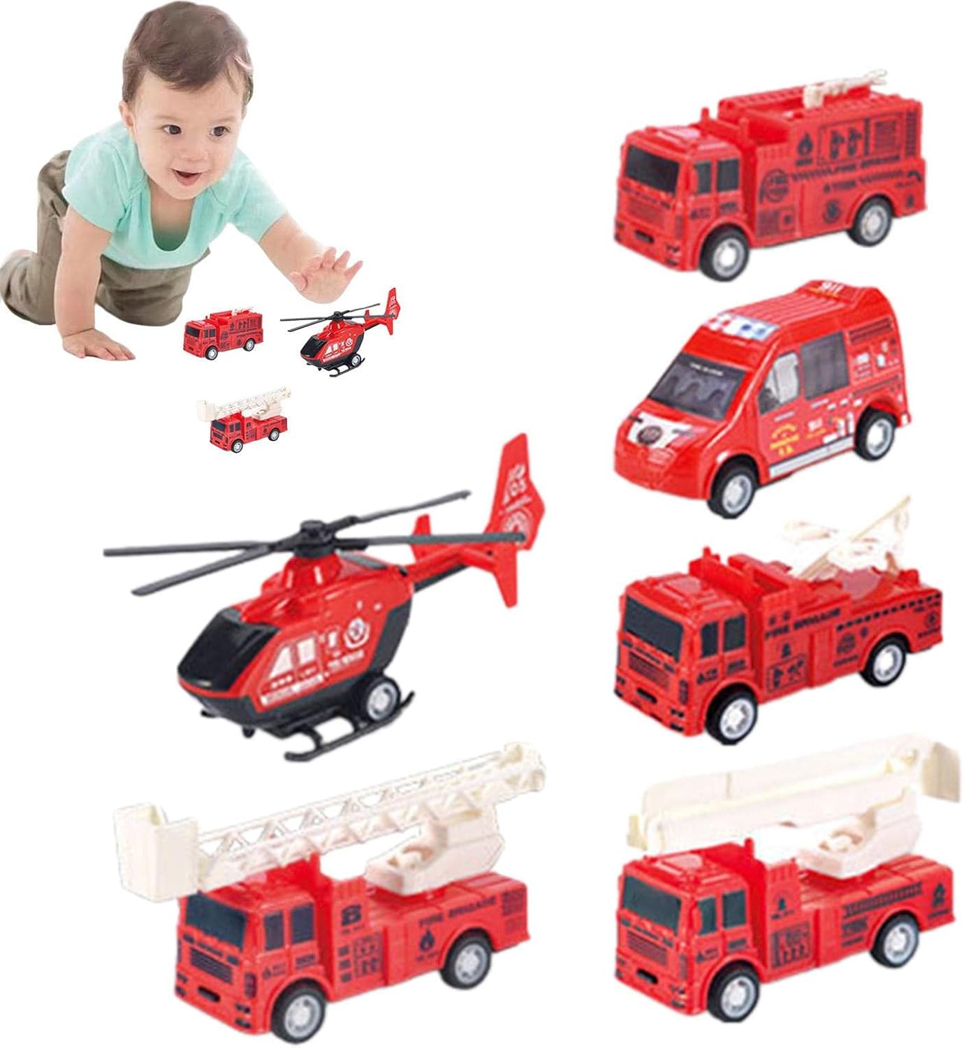 6 Pcs Construction Models Play Vehicles Toy, Construction Toys, Engineering Vehicle Inertial Toy Car, Truck Toy Car Set  For Kids Toy Gift Educational Toy