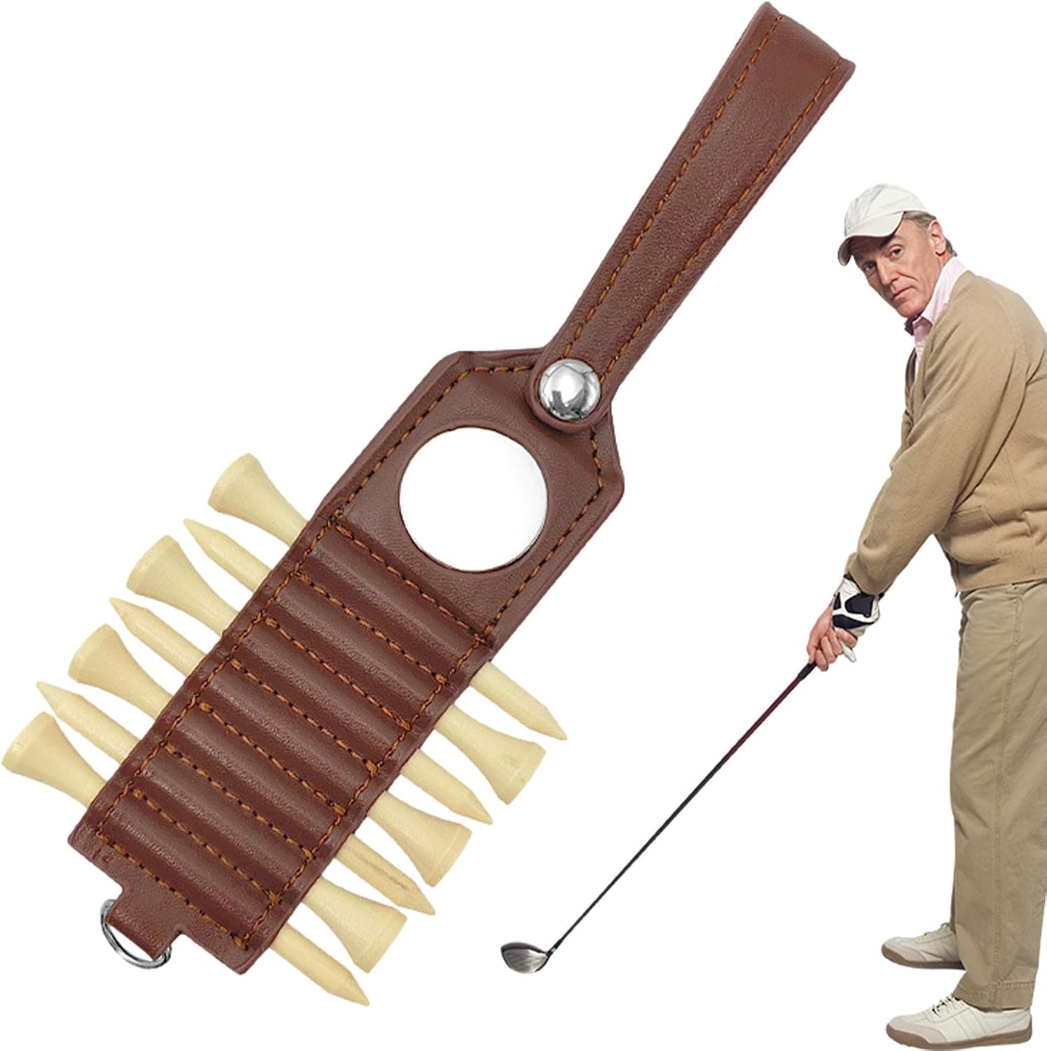 Golf Tee Holder Storage Container,Large Capacity Wear Resistant Lightweight Portable Golf Tees for Golf Club Bag Accessories