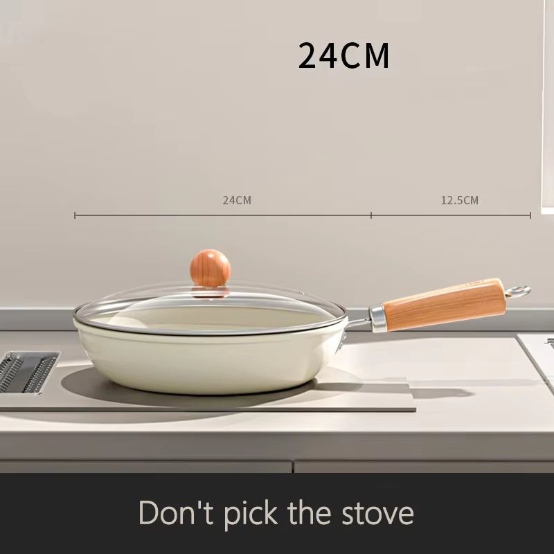 Ceramic Nonstick Frying Pan with/Without Lid, 24 cm Induction Ceramic Pan,Kitchen Cooking Chef's Pan