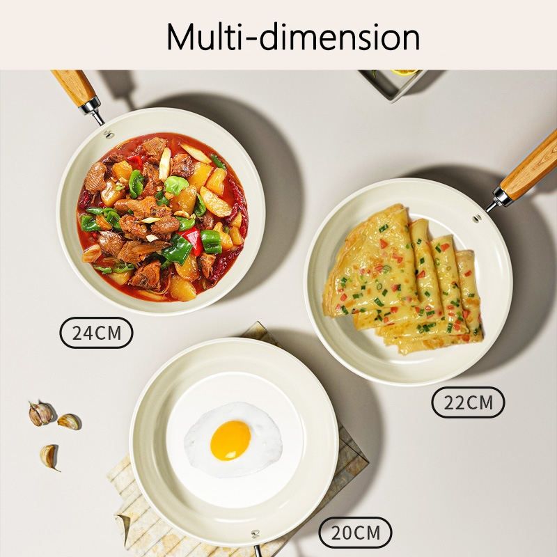 Ceramic Nonstick Frying Pan with/Without Lid, 24 cm Induction Ceramic Pan,Kitchen Cooking Chef's Pan