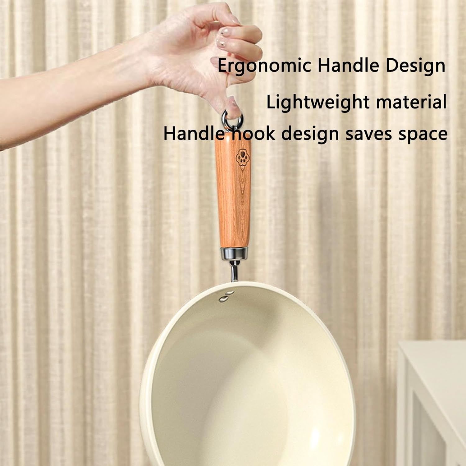 Ceramic Nonstick Frying Pan with/Without Lid, 24 cm Induction Ceramic Pan,Kitchen Cooking Chef's Pan