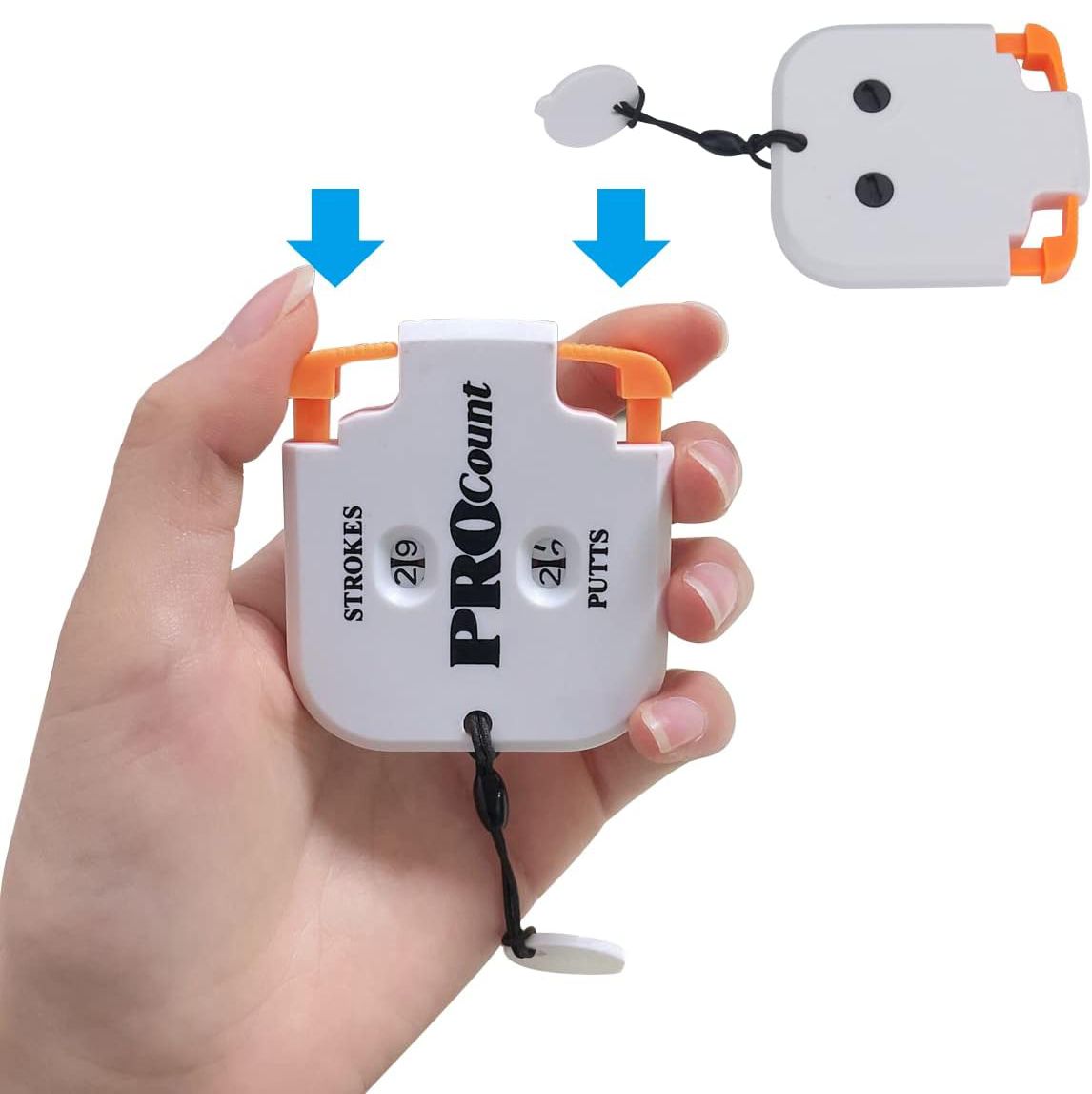 Golf Stroke Counter, Mini Golf Shot Clicker Counter Portable Golf Score Keeper with Dial Reset Tool Key Chain for Outdoor Sport Scoreboard Games Golf Accessories