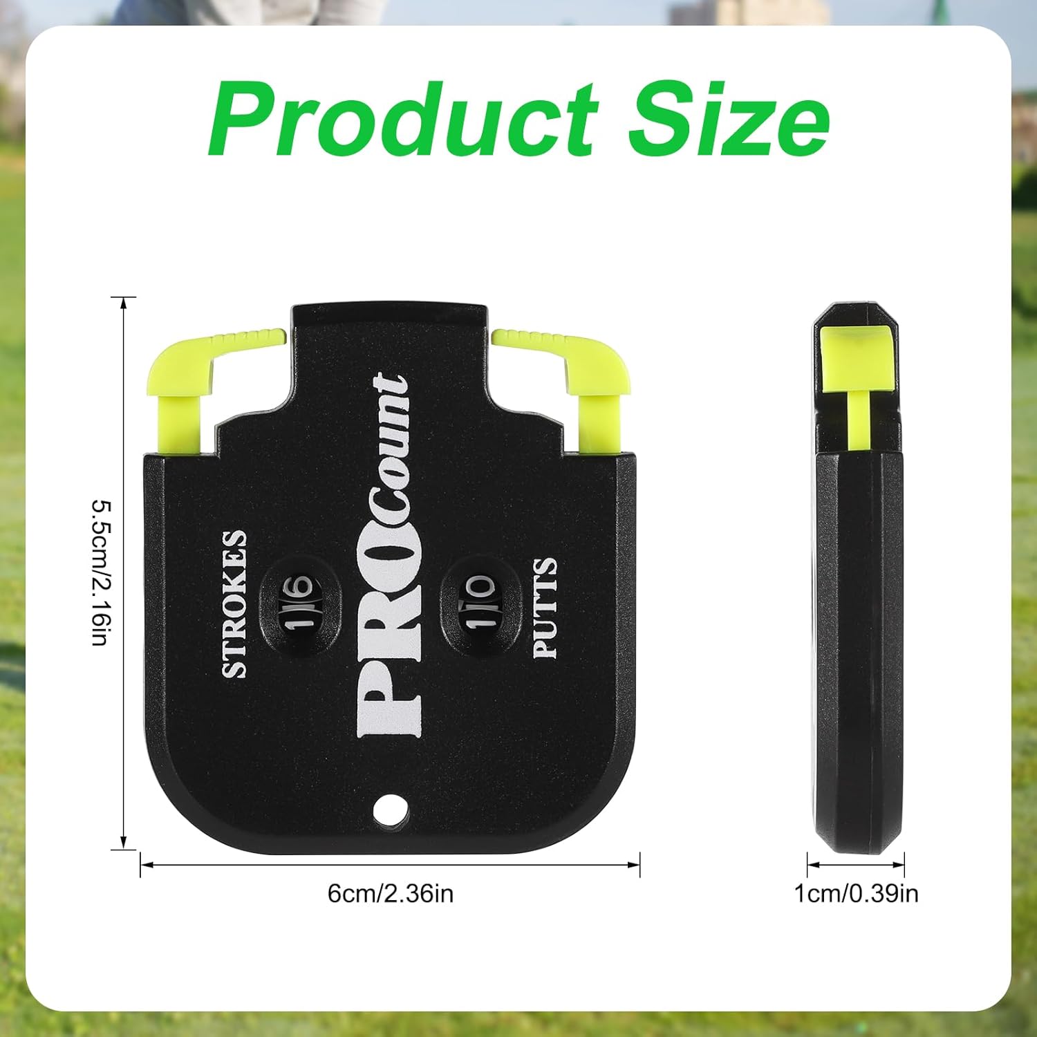 Golf Stroke Counter, Mini Golf Shot Clicker Counter Portable Golf Score Keeper with Dial Reset Tool Key Chain for Outdoor Sport Scoreboard Games Golf Accessories