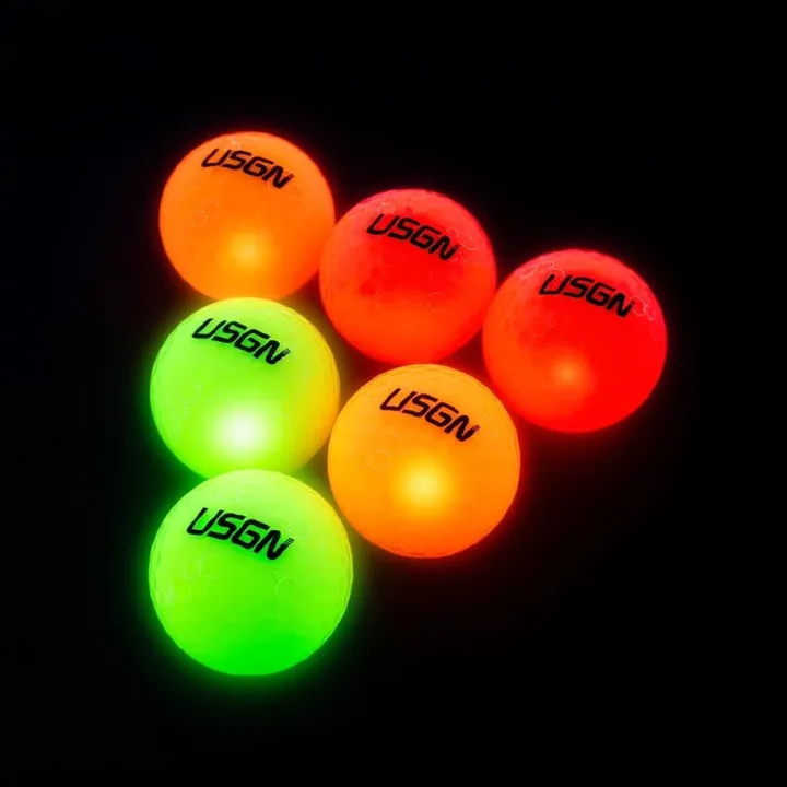 6 Pack Glow in The Dark Golf Balls Light up Night Led Golf Balls Gift Sets for Men Kids Women,Multi Colors of Orange, Red, Green