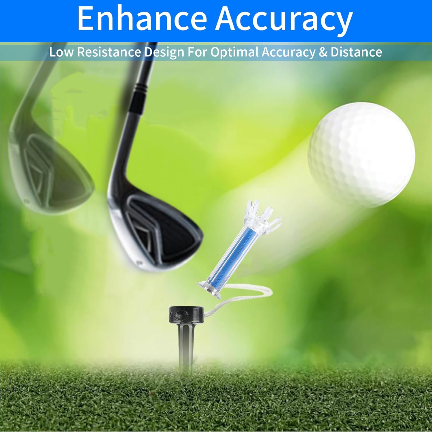 Golf Tees, 5Pcs Flexible Magnetic Plastic Golf Tee Training Practice Tool for Perfect Trajectory, Golf Accessories for Men