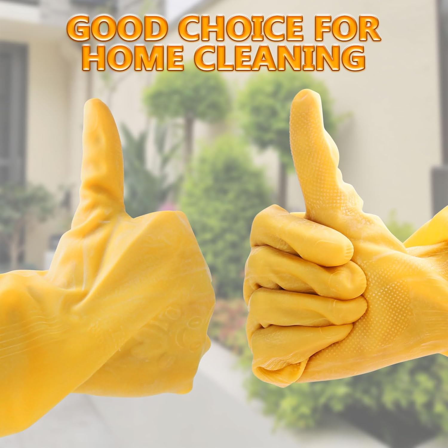 Thicken Rubber Gloves, Bouncy, Reusable Cleaning Gloves, Without Pungent Smell, Non-Slip Gloves for Kitchen and Household,1 Pair