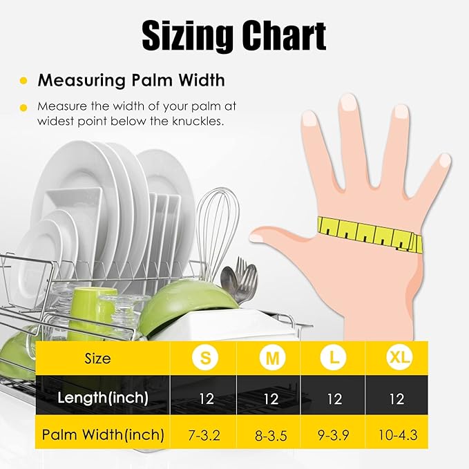 Thicken Rubber Gloves, Bouncy, Reusable Cleaning Gloves, Without Pungent Smell, Non-Slip Gloves for Kitchen and Household,1 Pair