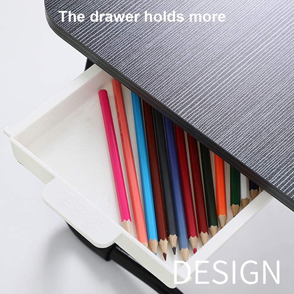 Lap Desk with Storage Drawer, Holders for Cup and Tablet, Laptop Bed Tray Table with Foldable Legs, Laptop Bed Stand, Portable Standing Table for Sofa Couch Floor