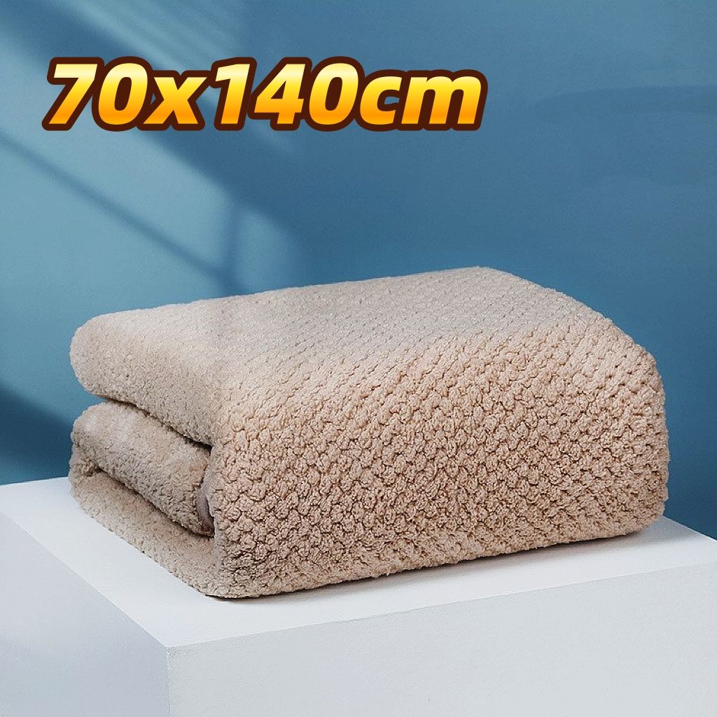 1 Pack Bath Towel Large,70×140 cm,Coral Fleece Highly Absorbent Lightweight and Quick Drying Shower Towels for Body, Sport,Beach,Bathroom,Brown