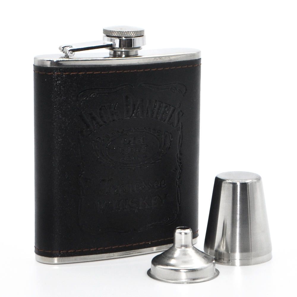 Hip Flask Gift Set of 4, 7 Oz Drinking Flasks for Liquor for Men Women, Stainless Steel Alcohol Whiskey Flask with Funnel & 2 Cups, Metal Pocket Flask Gift Box for Wedding Groomsmen